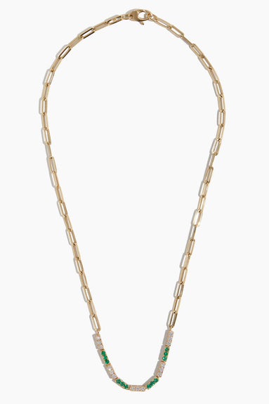 Vintage La Rose Necklaces Emerald and Diamond Paper Clip Necklace in 14K Gold Vintage La Rose Emerald and Diamond Paper Clip Necklace in 14K Gold