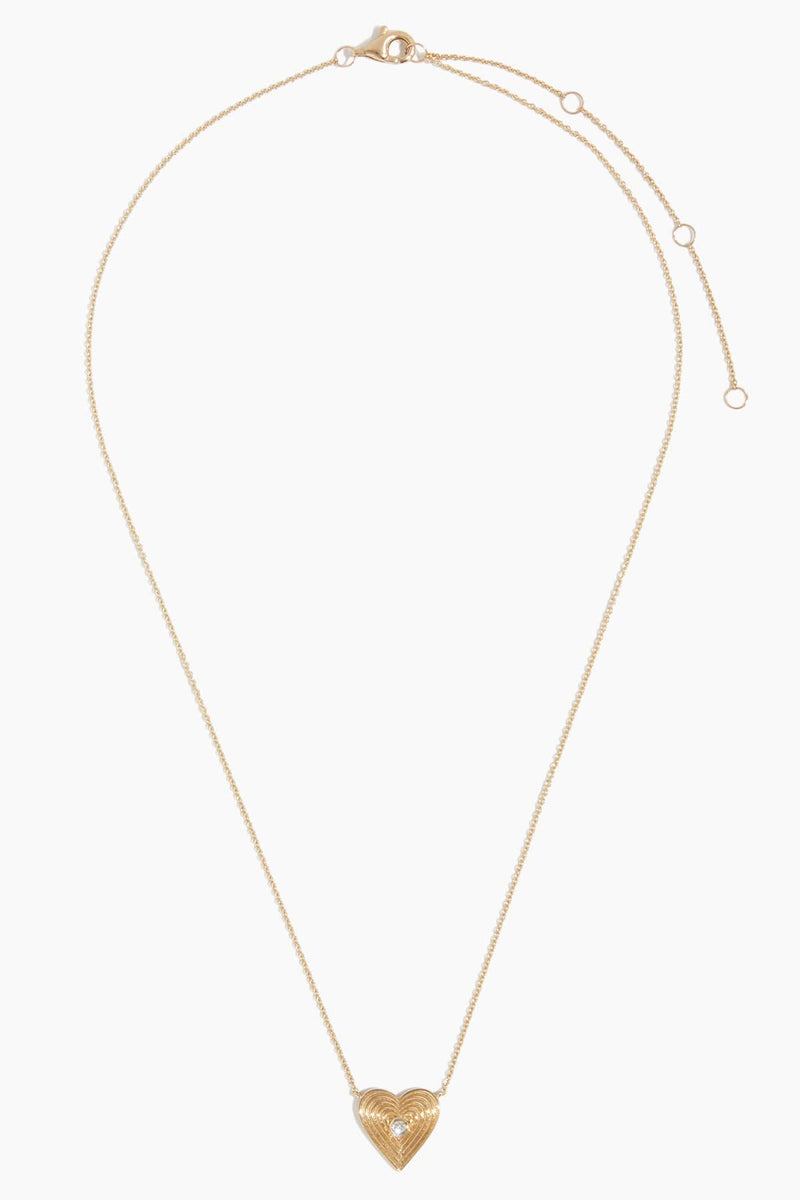 Vintage La Rose Fluted Heart Necklace in 14k Yellow Gold – Hampden Clothing