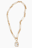 Vintage La Rose Necklaces Mother of Pearl Lock Pendant in 14k Yellow Gold Vintage La Rose Mother of Pearl Lock Pendant in 14k Yellow Gold