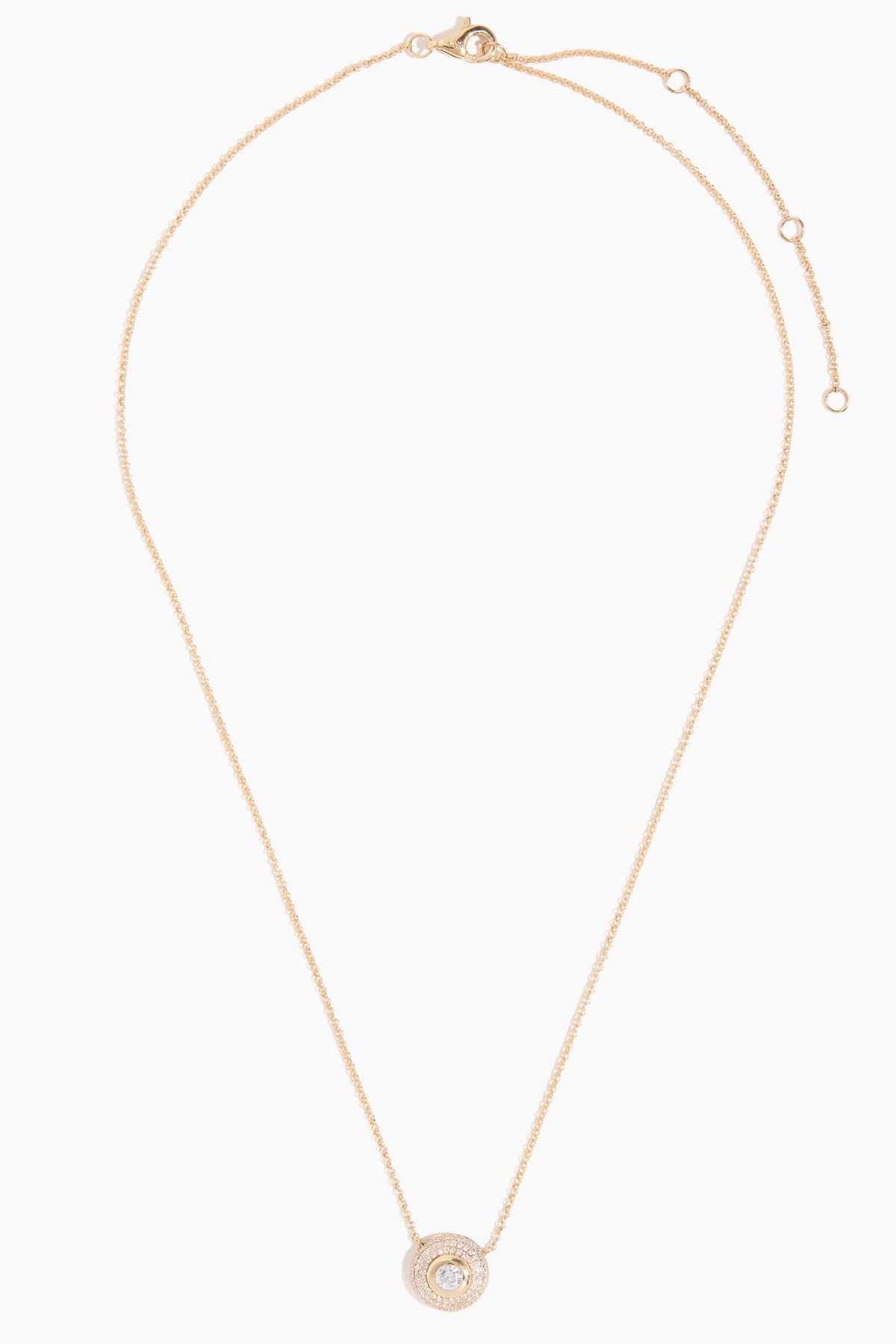 Vintage La Rose Necklaces Pave Diamond Bezel Necklace in 14k Yellow Gold Vintage La Rose Pave Diamond Bezel Necklace in 14k Yellow Gold