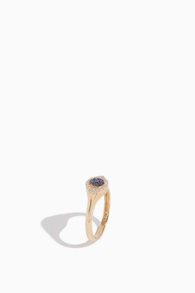 Vintage La Rose Rings Pave Sapphire Evil Eye Ring in 14k Yellow Gold Vintage La Rose Pave Sapphire Evil Eye Ring in 14k Yellow Gold