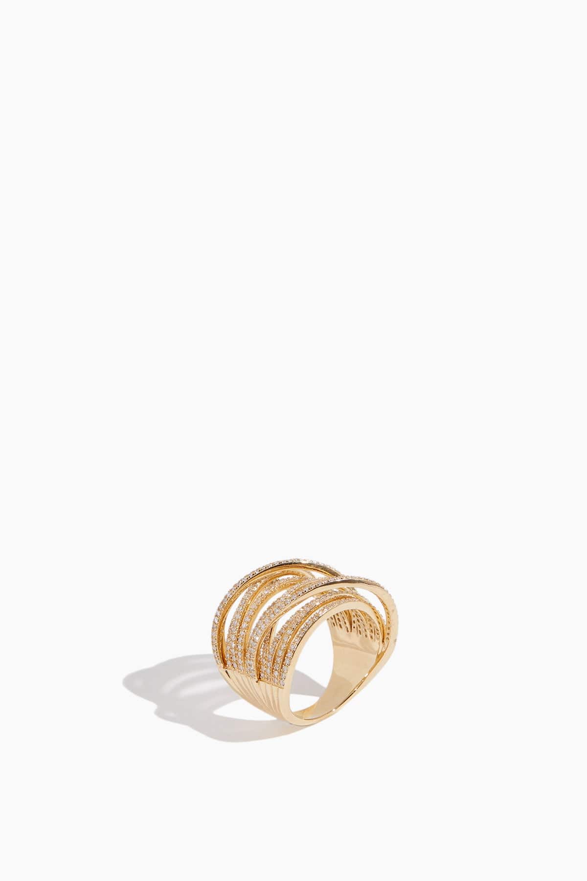 Vintage La Rose Rings Pave Wrap Ring in 14k Yellow Gold Vintage La Rose Pave Wrap Ring in 14k Yellow Gold