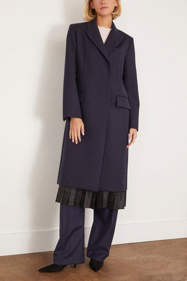 WE-AR4 Coats Gramercy Pleated Coat in Navy WE-AR4 Gramercy Pleated Coat in Navy