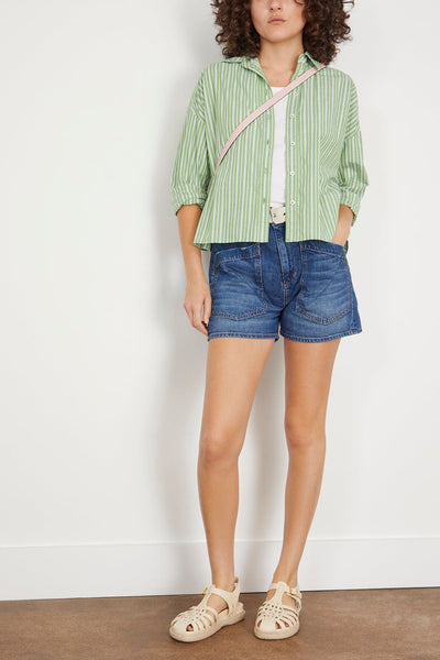 Xirena Tops Riley Shirt in Matcha Stripe