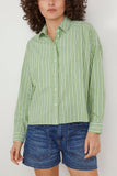 Xirena Tops Riley Shirt in Matcha Stripe