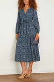 Xirena Casual Dresses Ambrose Dress in Indigo Flora Xirena Ambrose Dress in Indigo Flora