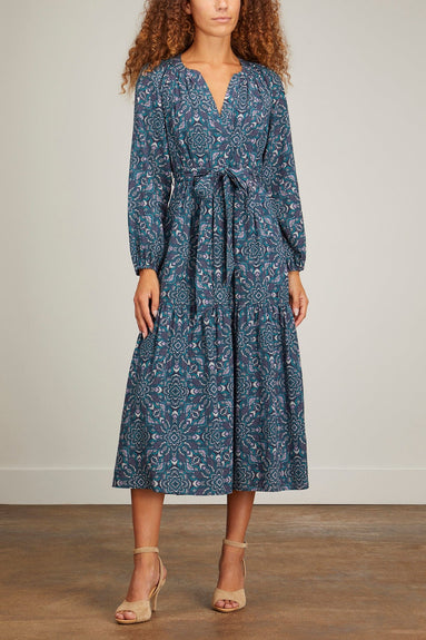 Xirena Casual Dresses Ambrose Dress in Indigo Flora Xirena Ambrose Dress in Indigo Flora