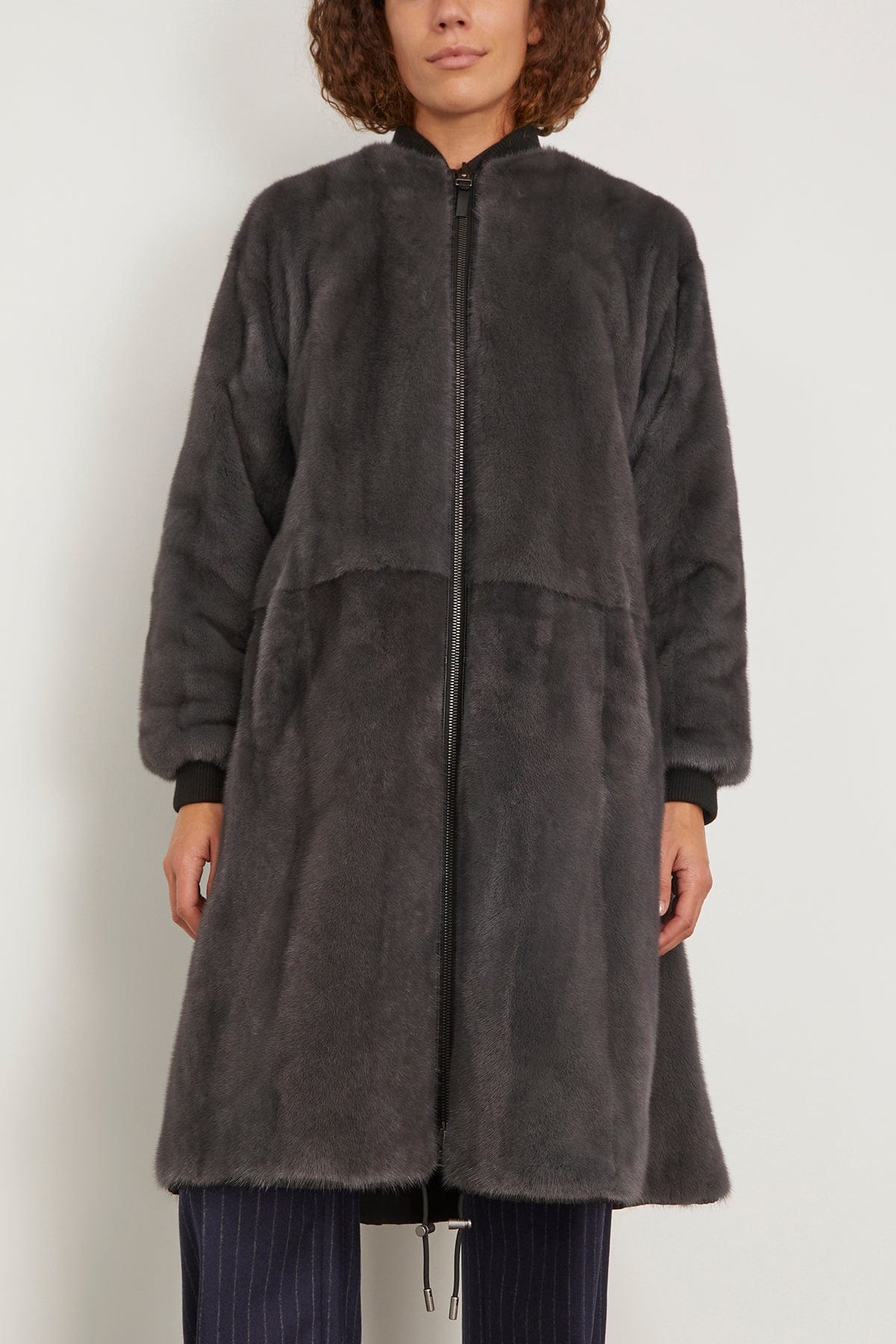 Yves Salomon - Meteo Black Notched Lapel Coat