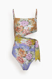 Zimmermann Swimwear Pattie Scarf Tie One Piece Swimsuit in Spliced Zimmermann Pattie Scarf Tie One Piece Swimsuit in Spliced