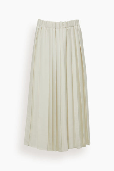 Tibi Skirts Pleated Pull On Skirt in Pearl White