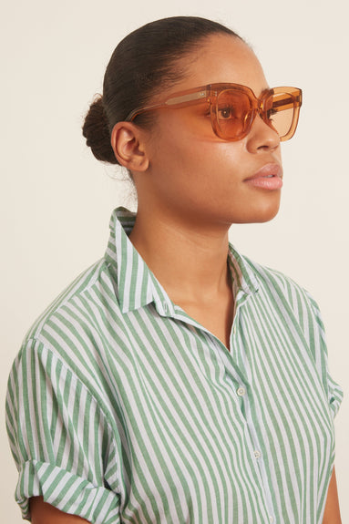 Chimi Accessories #008 Clear Sunglasses in Peach