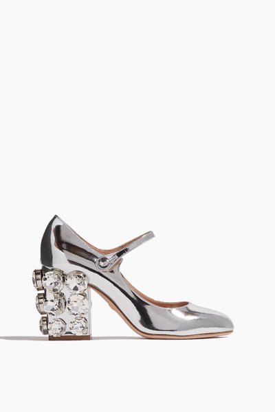 Mary Jane Pump Shoe in Silver