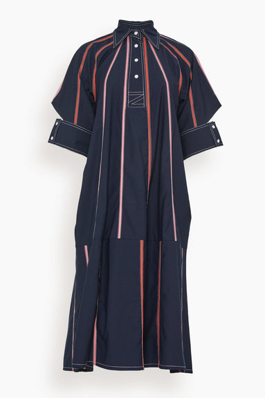 Lovebirds Dresses Multicolored Slots Shirt Dress in Navy Blue