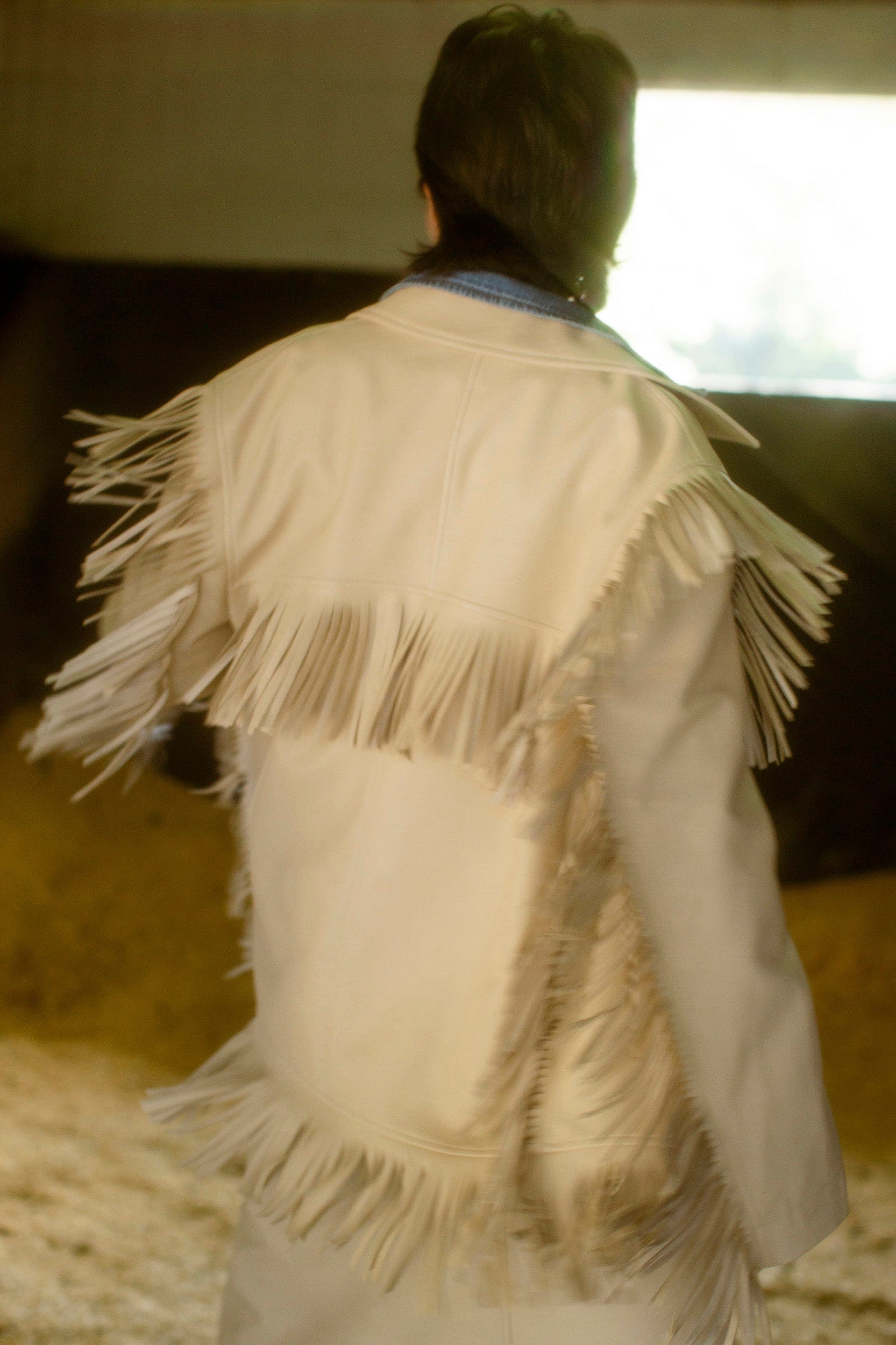 Stella McCartney Jackets Fringed Alter Mat Jacket in Oat Stella McCartney Vests Fringed Alter Mat Jacket in Oat