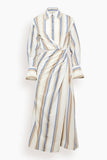 Jonathan Simkhai Dresses Marge Heavy Cotton Midi Dress in Nougat Stripe
