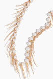 Samira 13 Necklaces 31" White Fresh Pearls Fringe Necklace