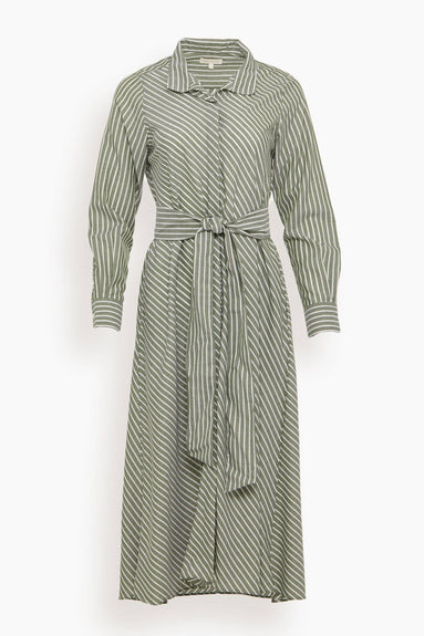 Ann Mashburn Dresses Annette Dress in Olive Stripe