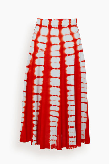 Tie Dye Knit Skirt in Red Multi
