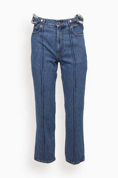 Chain Link Slim Jeans in Light Blue