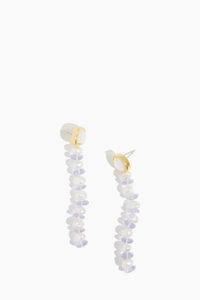 Wisteria Column Earrings in White