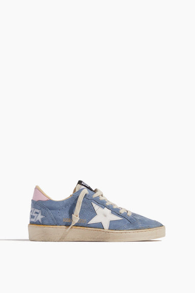 Golden Goose Shoes Sneakers Ballstar Suede Sneaker in Powder Blue/White/Pink