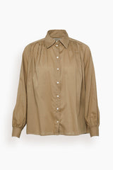 Mark Kenly Domino Tan Sevyn Long Sleeve Blouse in Khaki – Hampden