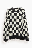 Oversized Sweater in B&W Checker