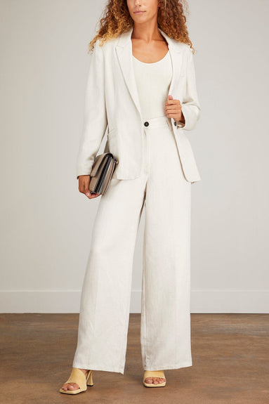 Forte Forte Jackets Viscose Linen Diagonal Blazer in Perla Forte Forte Viscose Linen Diagonal Blazer in Perla