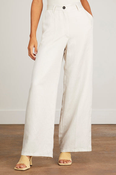 Forte Forte Pants Viscose Linen Diagonal Wide Leg Pants in Perla Forte Forte Viscose Linen Diagonal Wide Leg Pants in Perla