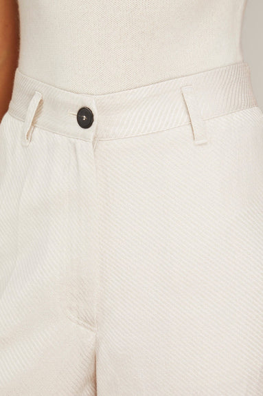 Forte Forte Pants Viscose Linen Diagonal Wide Leg Pants in Perla Forte Forte Viscose Linen Diagonal Wide Leg Pants in Perla