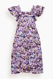 Cicely Dress in Purple Flower Print