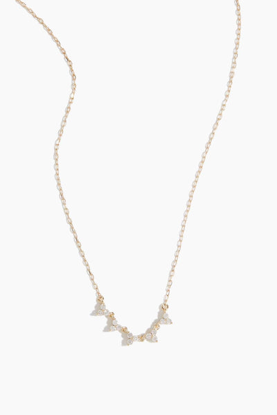 Diamond Cluster Chain Necklace in 14K Yellow Gold