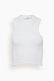 Ribbed Tee Cropped Tank in White