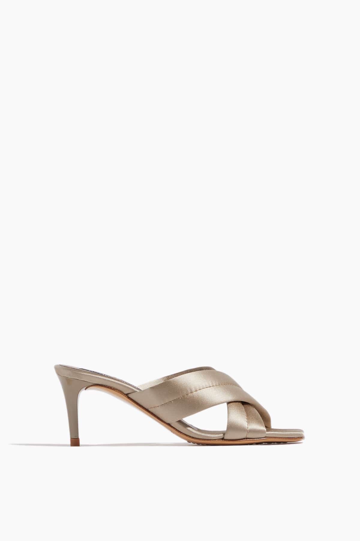 Pedro Garcia Sandals Ilanis Heel in Lentil Satin