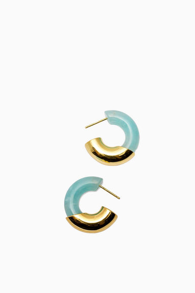 Lizzie Fortunato Earrings Infinity Hoop Earring in Pool Blue