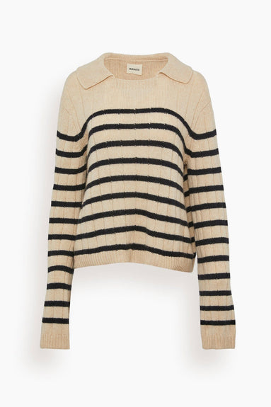 Khaite Sweaters Mateo Sweater in Butter/Black Stripe