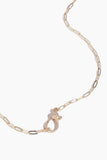 Vintage La Rose Necklaces 18" Paperclip Chain with Pave Clasp in 14k Gold