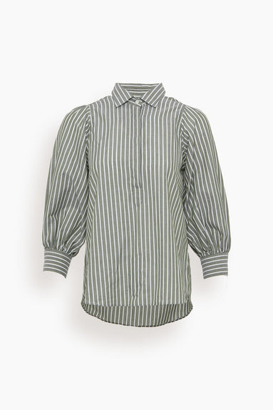 Ann Mashburn Tops Geraldine Popover Shirt in Olive Stripe
