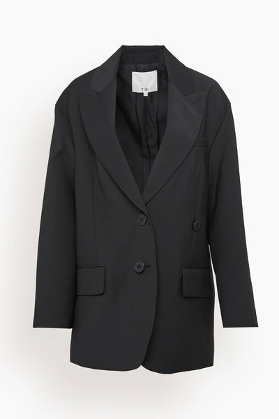 Liam Tropical Wool Blazer in Black
