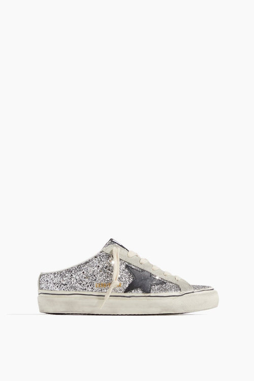 Golden Goose Running Sole Sneakers in Silver/White/Cream/Smoke Grey/Silver  – Hampden Clothing