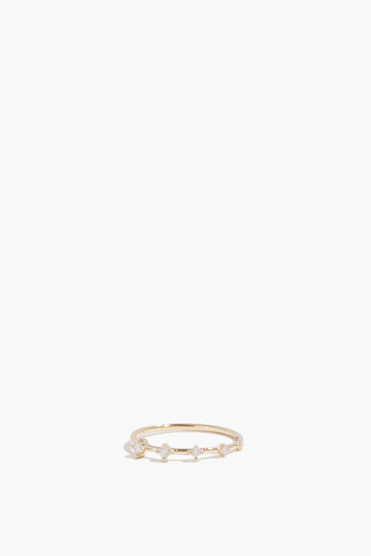 Adina Reyter Rings Super Tiny 5 Diamond Stacking Ring in 14k Yellow Gold