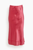 Lee Mathews Skirts Stella Silk Satin Skirt in Fuschia