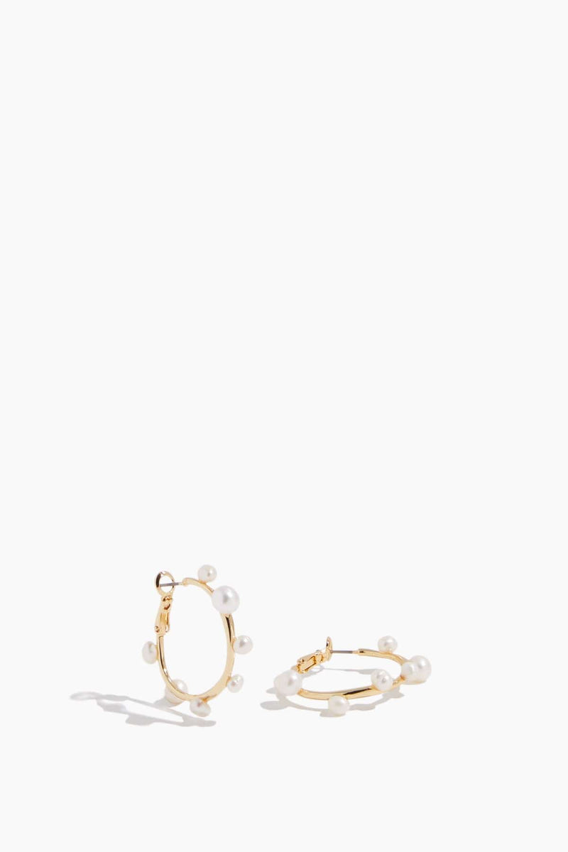 Mignonne Gavigan Mini Isla Pearl Hoop in White/Gold – Hampden Clothing