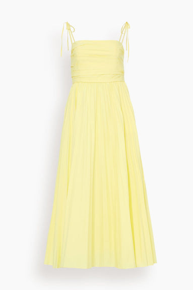 Jonathan Simkhai Dresses Caroline Pleated Midi Dress in Limoncello