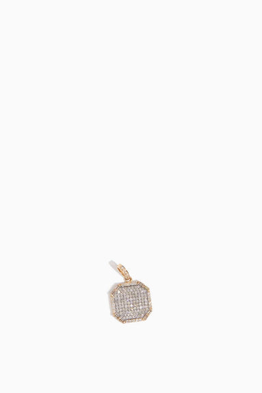 Vintage La Rose Unclassified Pave Baguette Tag Pendant in 14K Yellow Gold/Sterling Silver