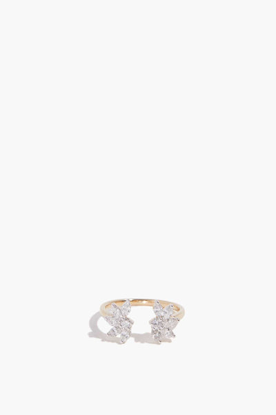Grace Half Flower Marquise Ring in 14k Yellow Gold