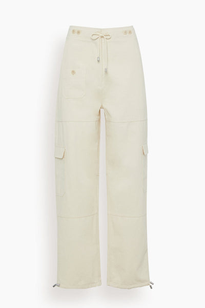 Cotton Cargo Trousers in Ecru