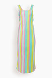 Ali Beach Dress in Stripes Multi