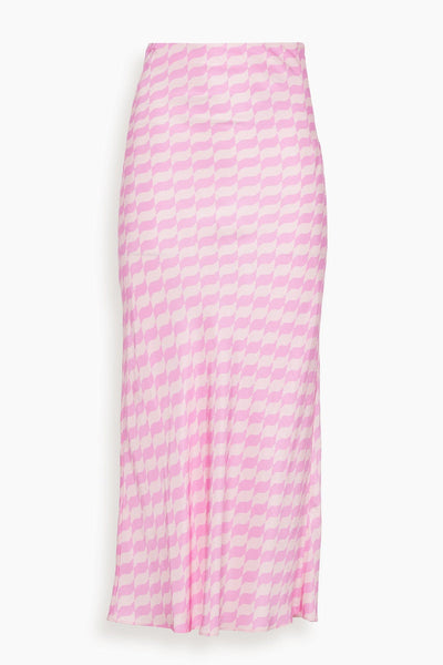 Layla Tile Skirt in Pink Wavy
