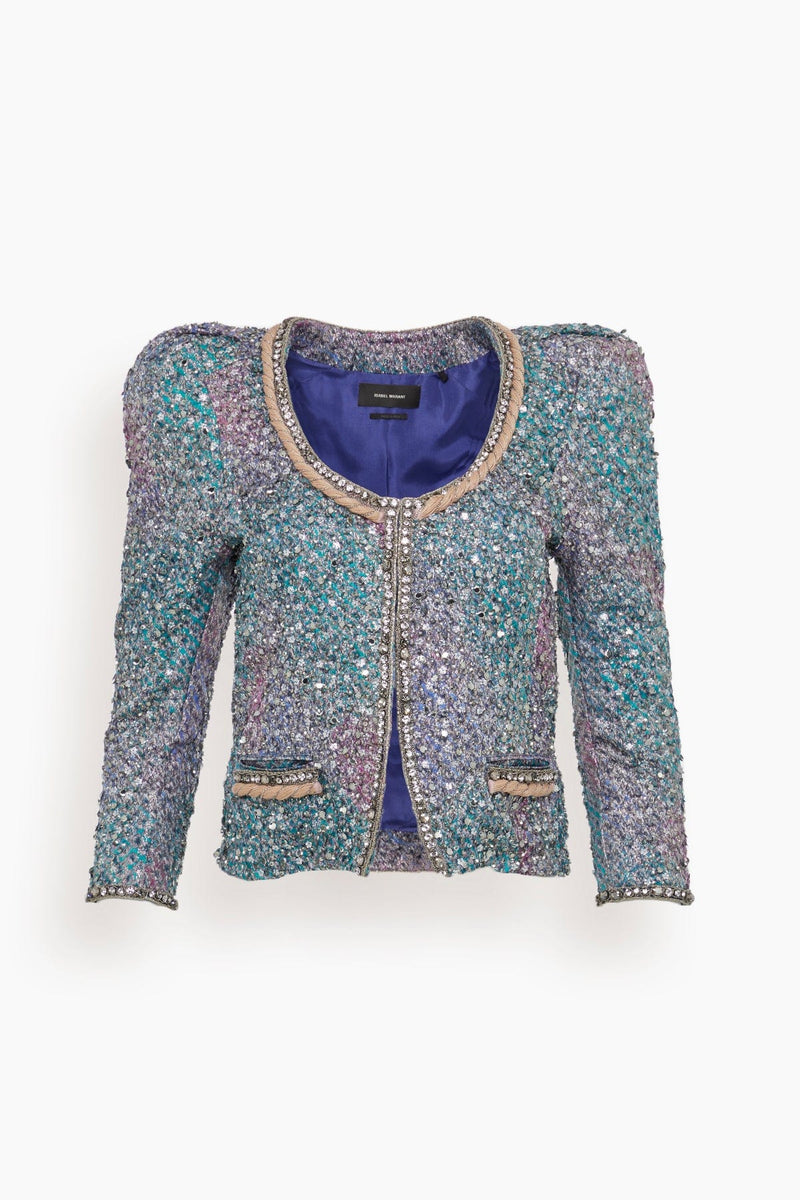 Seneste nyt Indgang Paradis Isabel Marant Apazi Jacket in Green/Silver – Hampden Clothing